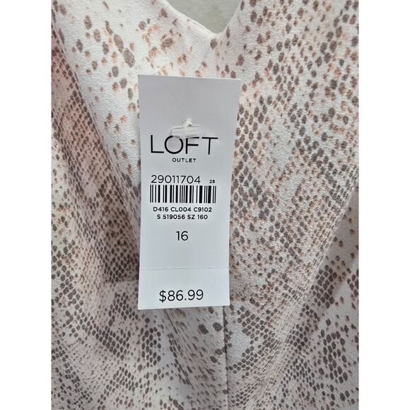 Loft Women’s Size 16 Wide Leg Cropped Snake Print Jumpsuit NWT Retails for $87!! - Picture 8 of 8